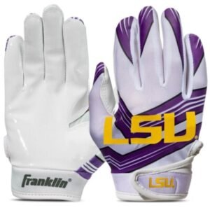 The 'Vapor-Stick 5.0' gloves are designed to elevate your game to the next level. Featuring a silicone printed backhand, strategic perforation, and dual sticky grip technology, these gloves provide unparalleled performance and comfort. The adjustable wrist strap and pre-curved fingers ensure a perfect fit, while the advanced grip technology delivers maximum control in all weather conditions. Available in a variety of sizes and backed by a satisfaction guarantee, the Phenom Elite VPS5 gloves are the ultimate choice for serious football players. VPS5 Model by Phenom Elite Vapor-Stick grip technology pushes the grip to its legal stick limit. Extended grip surface on the palm and the pinky finger. Vapor-Dri material is the top of the line in fit, breathability, performance, and strength. Lightweight yet durable. Reinforced stitching at weak points with added durability.